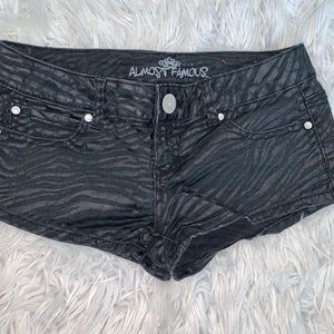 Black zebra stripe shorts